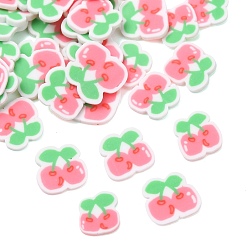 Pink Бусины из полимерной глины , вишня, без отверстия , розовые, 4.5~6.5x5~6x0.5~0.8 мм, Около 10000 шт / 500 г