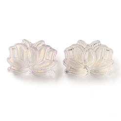 Гейнсборо Прозрачные акриловые бусины, лотос, светло-серые, 10.5x14.5x6 мм, отверстие : 1.2 мм