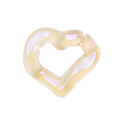 orange Acrylic plastic 21*19mm jelly AB magic colorful Mabei peach heart chain buckle DIY jewelry accessories