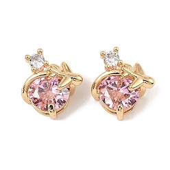 Настоящее золото 18K Латунные микро проложить кубического циркония подвески, прелести самолета, реальный 18 k позолоченный, 13x12x9 мм, отверстие : 1.2 мм