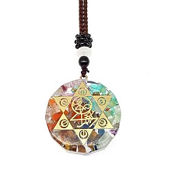 Star Resin & Natural & Synthetic Mixed Gemstone Pendant Necklaces, Star, 25.59 inch(65cm)