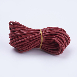 Brique Rouge PU cordons en cuir, pour la fabrication de bijoux, ronde, firebrick, 3 mm, environ 10 yards / bundle (9.144 m / paquet)