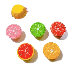 (52) Непрозрачная лаванда Кабошоны из смолы, имитация фруктов, половина апельсина, разноцветные, 16 мм