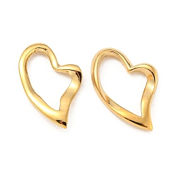 Real 14K Gold Plated 304 Stainless Steel Heart Linking Rings, Real 14K Gold Plated, 12.5x12.5x2mm