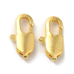 Real 18K Gold Plated Brass Lobster Claw Clasps, Real 18K Gold Plated, 12x6x2.8mm, Hole: 1mm