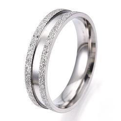 Нержавеющая Сталь Цвет 201 рифленое кольцо из нержавеющей стали для мужчин и женщин, цвет нержавеющей стали, размер США 14 (23 мм), широк: 6 мм