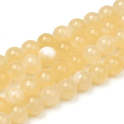 Topaz Jade Natural Topaz Jade Beads Strands, Round, 6mm, Hole: 1mm, about 63pcs/Strand, 14.96 inch(38cm)