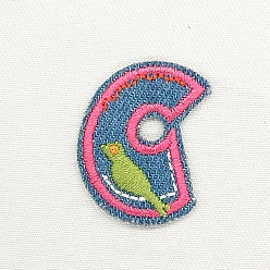Letter C Computerized Embroidery Cloth Iron on/Sew on Patches, Costume Accessories, Appliques, Letter.C, 37x28mm 