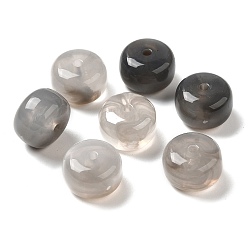 Dark Gray Transparent Acrylic Beads, Barrel, Dark Gray, 14.5x10mm, Hole: 2mm, about 310pcs/500g