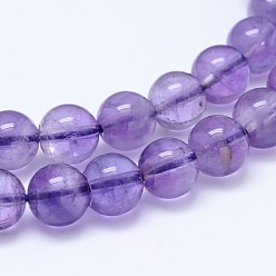 Amethyst Natural Amethyst Round Bead Strands, Grade AB+, 4mm, Hole: 0.8mm, about 95pcs/strand, 15.5 inch