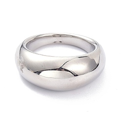Stainless Steel Color 304 Stainless Steel Finger Rings, Wide Band Rings, Stainless Steel Color, US Size 7 1/4(17.5mm)