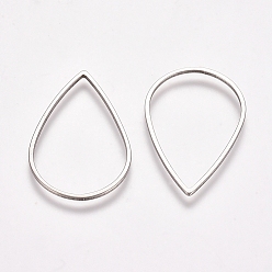 Stainless Steel Color Stainless Steel Linking Rings, for Jewelry Making, Teardrop, Stainless Steel Color, 25x16.5x0.8mm, Inner Diameter: 23x15mm