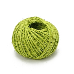 Yellow Green 50M Round Jute Cord, for Gift Wrapping, Party Decoration, Yellow Green, 2mm, about 54.68 Yards(50m)/Roll