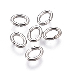 Stainless Steel Color 304 Stainless Steel Jump Rings, Open Jump Rings, Oval, Stainless Steel Color, 4x3x0.7mm, Inner Diameter: 1.5x2.5mm