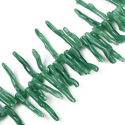 Морско-зеленый Нити бусин из непрозрачного акрила, имитирующие кораллы, самородки, цвета морской волны, 27~47x12~18x5~6 мм, отверстие : 1.5 мм, около 100 шт / нитка, 22.24''~22.44'' (56.5~57 см)