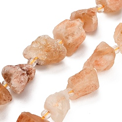 Citrine Natural Citrine Beads Strands, Heated, Raw Rough, Nuggets, with Seed Beads, 13~23x12~16x6~13mm, Hole: 1mm, about 11~13pcs/strand, 7.44''(18.9cm)~7.99''(20.3cm)