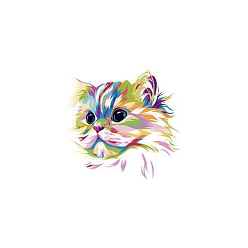 Cat Shape Anmial Theme Removable Temporary Water Proof Tattoos Paper Stickers, Cat Pattern, 6x6cm