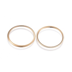 Real 24K Gold Plated 201 Stainless Steel Linking Rings, Ring, Real 24k Gold Plated, 25x1~1.2mm, Inner Diameter: 22mm