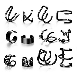 A06-03-11 12-Piece Set of Creative and Minimalist C-Shaped Letter Non-Pierced Ear Clips for Women
