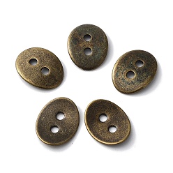 Antique Bronze Brass Button Clasps, Antique Bronze, 14x10mm, Hole: 2mm