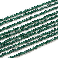 Green Transparent Solid Color Glass Beads Strands, Faceted, Polygon, Green, 2.5x2.5x2.5mm, Hole: 0.7mm, about 150pcs/strand, 13.39''(34cm)