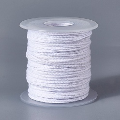 White Eco-Friendly Candle Wick, 18-Ply, Cotton Cord, White, 2x0.5mm, about 61m/roll