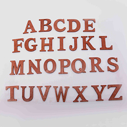 BurlyWood Large Natural Wood Letters for Christmas, Wall Home Party Decorations, with Double Sided Adhesive Tapes, Alphabet, Letter A~Z, Saddle Brown, 44.5x24.5~47x4mm, 26pcs/set