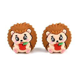 Hedgehog Силиконовые бусины в форме животных, фокусные бусы, papayawhip, еж, 24x23.5x17 мм, отверстие : 2.7 мм
