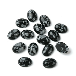 Snowflake Obsidian Synthetic Snowflake Obsidian Cabochons, Oval, 8~8.5x6~6.5x2.5~3.5mm