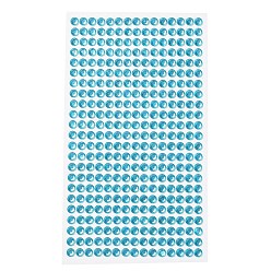 Blue Self Adhesive Acrylic Rhinestone Stickers, Round Pattern, for DIY Scrapbooking and Craft Decoration, Blue, 200x95mm