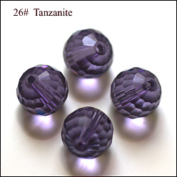 Blue Violet Imitation Austrian Crystal Beads, Grade AAA, Faceted(128 Facets), Round, Blue Violet, 10mm, Hole: 0.9~1mm