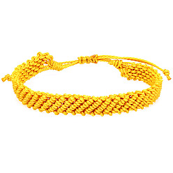 1 yellow Multi-colored minimalist waxed thread braided bracelet for daily wear.