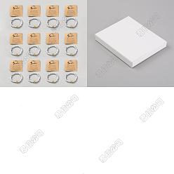 Говлит 1Набор эластичных браслетов из натуральных бусин говлита для мужчин и женщин, круглые, с дисплеем, внутренний диаметр: 2-1/4 дюйм (5.55 см), 12 шт / комплект