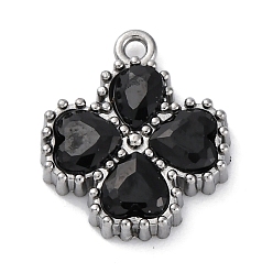 Черный 304 кубический стальные подвески из нержавеющей диоксида циркония, , чёрные, 13.5x11.5x3 мм, отверстие : 1.2 мм