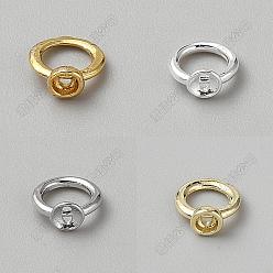 Couleur Mélangete 40 pièces 4 couleurs anneaux en laiton connecteurs de breloques, Bracelet collier boucle d'extrémité protecteur de fil, couleur mixte, 8.5x7.5x3.5mm, Trou: 5mm, 10 pcs / couleur