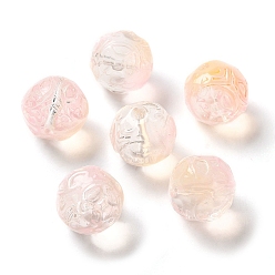Pink Transparent Glass Beads, Cube, Pink, 12x12x12mm, Hole: 1.4mm