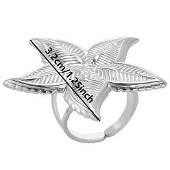 Нержавеющая Сталь Цвет 304 кольца из нержавеющей стали, украшения для женщин, звезда, цвет нержавеющей стали, внутренний диаметр: 17 мм