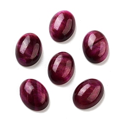 Тигровый глаз Окрашенный натуральный тигровый глаз кабошоны, овальные, средне фиолетовый красный, 16x12x5 мм