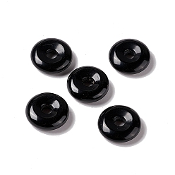 Obsidian Natural Obsidian Pendants, Donut/Pi Disc Charm Charm, 20x5~7mm, Hole: 6mm