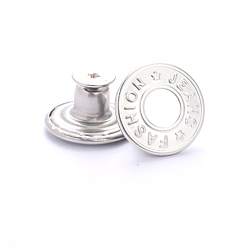 Word Alloy Button Pins for Jeans, Nautical Buttons, Garment Accessories, Round, Word, 17mm
