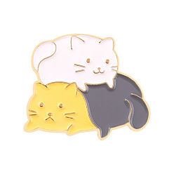 xz4991 Adorable Cat Cartoon Enamel Pin for Versatile Backpack - Unique and Creative Layered Design!