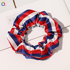 C271 Regular American Flag - Red, White and Blue Stripes Простые женские резинки для волос с цифровым принтом в виде американского флага, упаковка 2