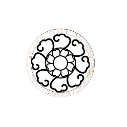 White Mandala Pattern Wood Decor Wall Decorations, Self-adhesion, for Bedroom Home Living Room Ornament, White, 300mm