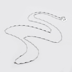 Platinum Rhodium Plated 925 Sterling Silver Chain Necklaces, with Spring Ring Clasps, with 925 Stamp, Platinum, 16 inch(40cm)