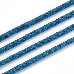 Steel Blue Cotton String Threads, Macrame Cord, Decorative String Threads, for DIY Crafts, Gift Wrapping and Jewelry Making, Steel Blue, 3mm, about 109.36 Yards(100m)/Roll.