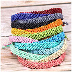 mixed color Multi-colored minimalist waxed thread braided bracelet for daily wear.