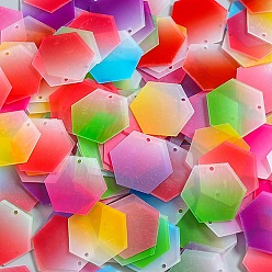 Hexagon Acrylic Pendants, Acrylic Disc, DIY Disc Keychain Accessories, Mixed Color, Hexagon, 40mm