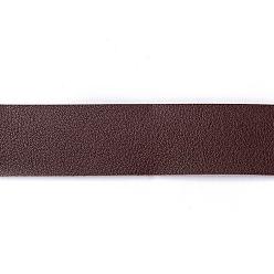Saddle Brown Flat Single Face Imitation Leather Cords, Lychee Pattern, Saddle Brown, 25x1.8mm, 2500mm/Roll