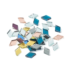 Mixed Color Rhombus Mosaic Tiles Glass Cabochons, for Home Decoration or DIY Crafts, Mixed Color, 19~20x11~12x3.5~4mm, about 900pcs/1000g