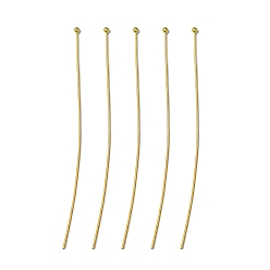 Golden Brass Ball Head pins, Golden, 70x0.6mm, 22 Gauge, Head: 1. 5mm
